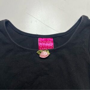 Capezio Black Kids Short Sleeve Tee with Pink Accent